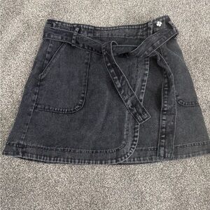 SHEIN Charcoal Belted Mini Skirt